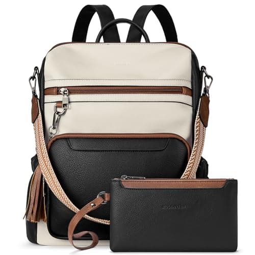 BOSTANTEN Womens Backpack Purse Leather Travel Backpack Fashion Designer Ladies Shoulder Bags with Wristlet - Image 1