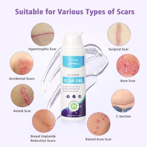 Yarster Silicone Scar Gel Scar Cream, Treats Old and New Scars, Stretch Marks Removal Formula Helps from Surgical, Burns, Acne Scar Treatment with Advanced Scar Gel, 1.7 oz (50ml) - Thumbnail 4