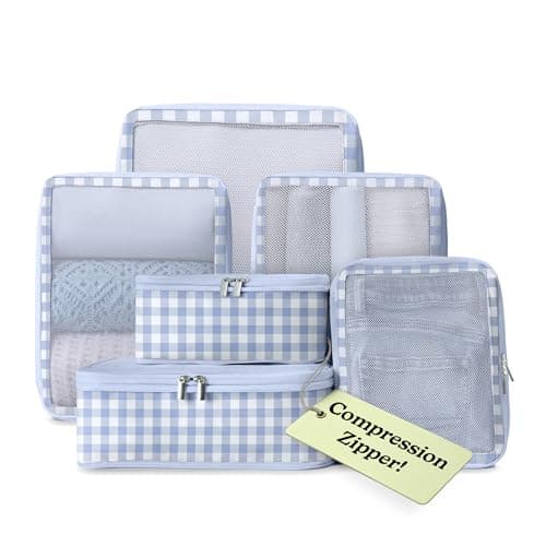 Vandel Space-Saving Compression Packing Cubes for Women, Men, 6-Pack Compressible Carry On Suit Case Organizer Luggage Packing Cubes for Travel Compression Organizer Bags for Luggage, Suitcase Cube - Image 1