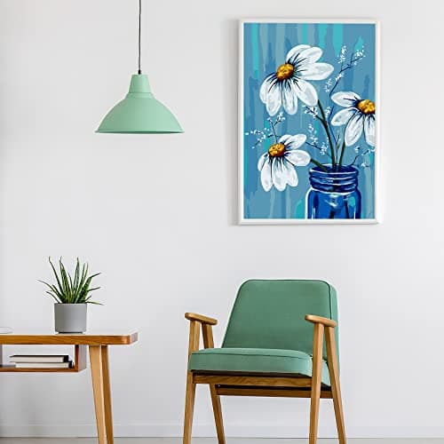 Ginkko Framed Paint by Numbers Kit for Adults 8X 12 inch, Vase Flowers - Thumbnail 3
