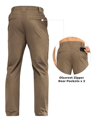MOURCE Men's Hiking Pants Lightweight - Waterproof Quick Dry Cargo Pants for Men with Pockets, MudKhaki 32L - Thumbnail 4