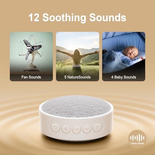 Hotmoon Portable White Noise Sound Machine 12 Soothing Sounds | Omini SE | 8 Night Light Colors | 4 Timers | Powerful Battery | Memory Function | for Home, Travel, Nursery Gift for New Mom & Baby - Thumbnail 2
