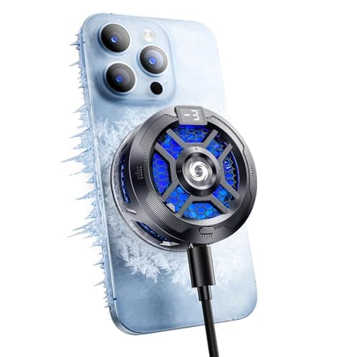 Magnetic Cell Phone Cooler for Gaming Comvin, Mobile Phone Cooling Fan with Dual Mode/Temperature Display,Portable Radiator for iPhone MagSafe Series/Android/iPad/Tablet,Semiconductor Heatsink Cooling - Image 1