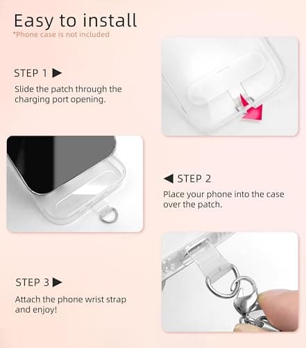 ROCONTRIP Metal Phone Lanyard with Gold Chain Detachable Phone Chain Wristlet with 2 Tether Tabs Universal iPhone Wrist Strap Premium Metal Buckles,Non-Rust,Unbreak iPhone Wristlet For Travel Shopping - Thumbnail 4