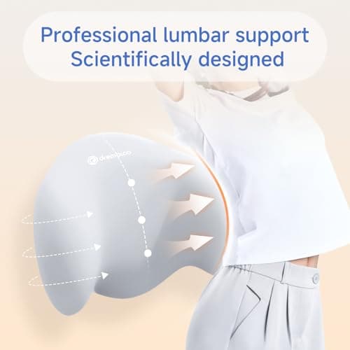 drembloo Lumbar Support Pillow for Office Chair, Extra Dense Memory Form Pillow Lumbar Pillow for Car, Back Support Pillow for Recliner Chair, Chair Back Support for Lower Back Pain Relief - Thumbnail 4
