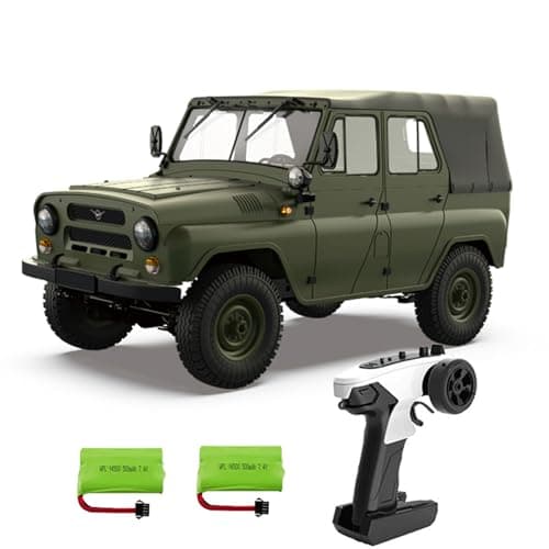 XMFHANG 1:12 Scale 4WD RC Truck, RC Crawler with Proportional Steering & Throttle, Realistic Military Off-Road Truck Model, Metal Chassis Frame, 2.4GHz Remote Control Toy for Adults & Kids Green - Image 1