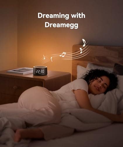 Dreamegg Sound Machine for Sleep - D1 Nova White Noise Sound Machine for Baby Adult with Alarm Clock, Soothing Sounds, Dimmable, White Noise Alarm Clocks for Bedrooms Heavy Sleepers Travel, Black - Thumbnail 4