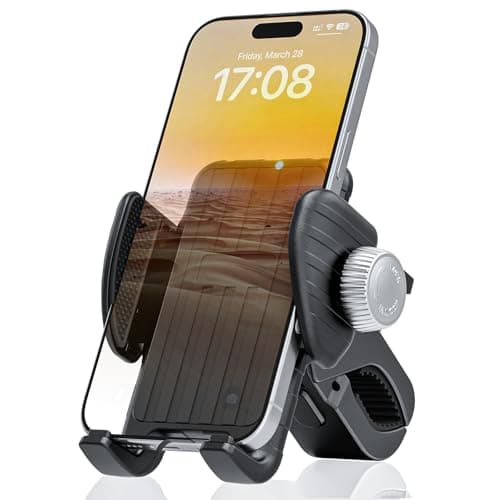 SINOTATO Motorcycle Phone Mount, Bike Bicycle Mount Handlebar Cell Phone Clamp Ebike Scooter Phone Clip for iPhone 16 Pro Max/Plus, 15 Pro Max, S10, S20, More 4.7" to 6.8" Smartphones - Image 1
