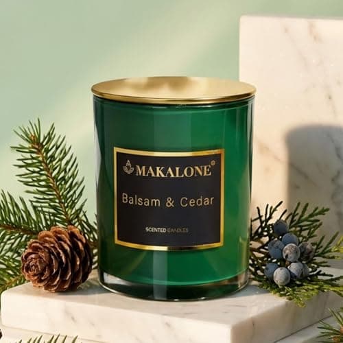 Balsam Fir & Cedarwood Scented Candles for Home-9oz Soy Wax Candle in Forest Green Jar,60H Long Lasting, Pine Forest Aromatherapy for Stress Relief,Meditation & Bathroom,Woodland Gifts for Men & Women - Image 1