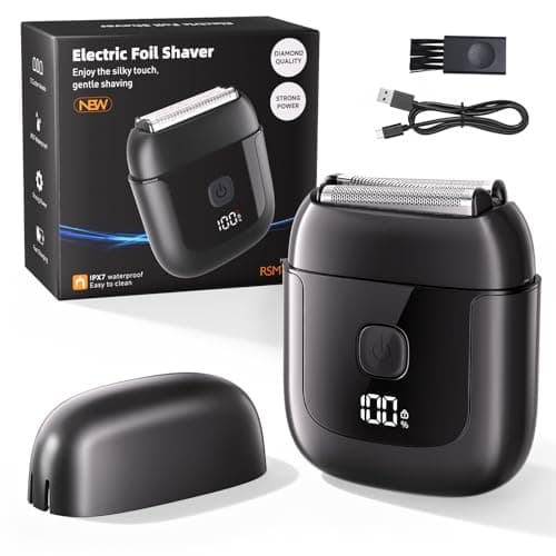 Electric Foil Shavers for Men: Mini Electric Razor with 3 Floating Blades, IPX7 Waterproof Foil Shaver, USB-C Rechargeable Shavers for Men with Travel Lock, Compact Grooming Gift for Home & Travel - Image 1