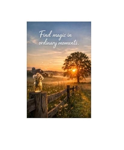 Find Magic in Ordinary Moments Metal Tin Sign Inspirational Nature Quote Wall Decor 8x12 Inch Iron Art Plaque Sunset Field Farmhouse Rustic Motivational - Image 1