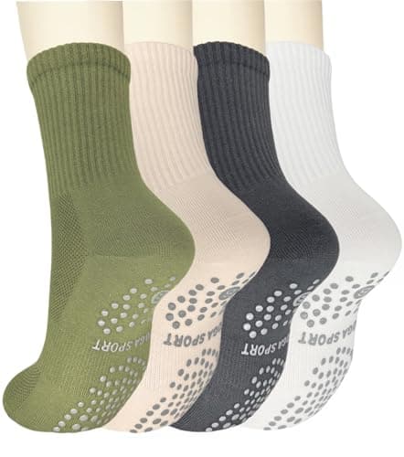 Babipany Pilates Socks with Grips for Women Grippy Woman Socks Cute Barre Yoga Socks for Women Non Slip Socks - Image 1