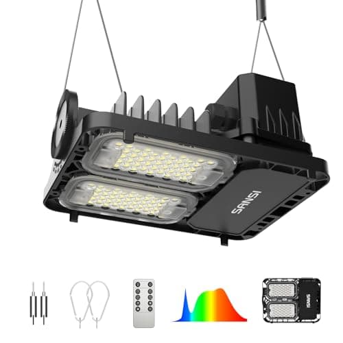 SANSI Grow Lights for Indoor Plants, 70W Full Spectrum Plant Lights for Indoor Growing, High PPFD IP65 Dimmable LED Growing Lamp for Seed Starting, Grow Tent Light 2x2 Auto On/Off Timer Remote Control - Image 1