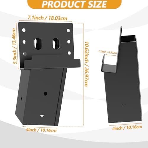 MIXXIDEA Metal Elevated Deer Blind Bracket Heavy Duty Steel Deer Stand Compound Angle Platform Brackets for Tree House, Deer Station, Swing Set, Observation Platform, 4 Pack - Thumbnail 3