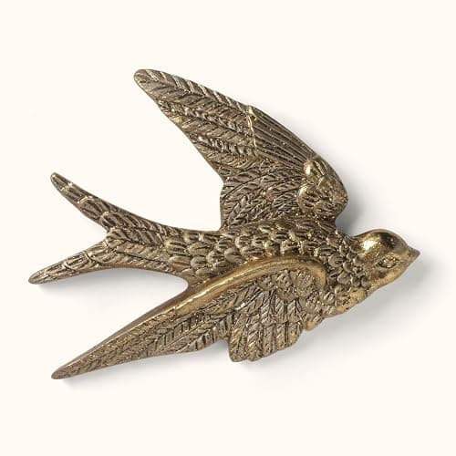 97 Decor Gold Bird Wall Decor - Vintage Wall Sculptures Home Decorations, Unique Antique Birds Art, 3d Gold Animal Head Brass Decorative Objects For Bedroom, Living Room