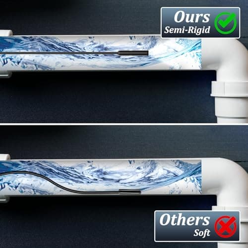 Endoscope Camera with Light, 1920P HD Borescope Camera with 8 Adjustable LED Lights, 16.4ft Semi-Rigid Snake Camera with Light, IP67 Waterproof 7.9mm Inspection Camera for iOS and Android - Thumbnail 3