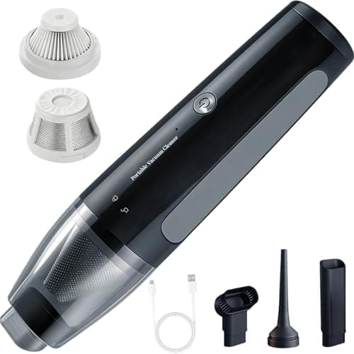Car Vacuum, Handheld Vacuum Cordless 20000Pa Suction with 2 Suction Modes, 2-in-1 Portable Mini Car Vacuum Cleaner Cordless Vacuum Rechargeable Type-C Charge for Car, Office Desk, Keyboards（Black) - Image 1