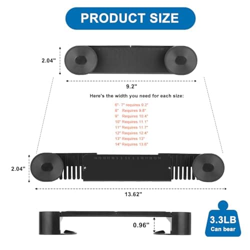 YONGAIJIA New Upgrade 4 Pack Adjustable Pot Lid Holder, Lid Organizer Fits 6" to 14" Lids, with Screw Hole Position and Sticky Wall Mounted Lid Storage Kitchen Cabinets, Cabinet Doors (Black) - Thumbnail 2