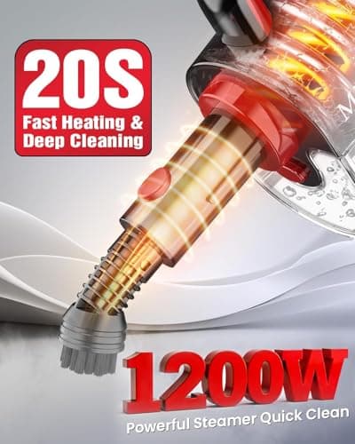 Steam Mop, 19-in-1 Detachable Handheld Steam Cleaner for Home, 230°F Floor Steamer, 2 Steam Modes,3 Adjustable Level, 350ML Tank, Powerful Steam Mops for Cleaning Hardwood Floors, Carpet Tile Grout - Thumbnail 2