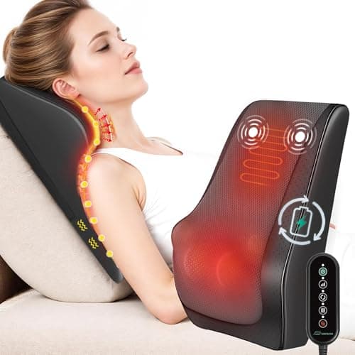 Snailax Cordless Shiatsu Neck Massager with Heat & Vibration, Back Neck Shoulder Massager for Pain Relief Deep Tissue, 4D Kneading Back Massage Pillow, Rechargeable Portable Massage - Image 1