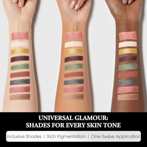 UCANBE Baked Eyeshadow Palette with Blush, 9 Color High Pigment Eye Shadow & Cheek Makeup Palette, Blendable Matte Glitter Metallic Shimmer Shades, Rotating Compact Design, 01 Medieval Banquet - Thumbnail 4