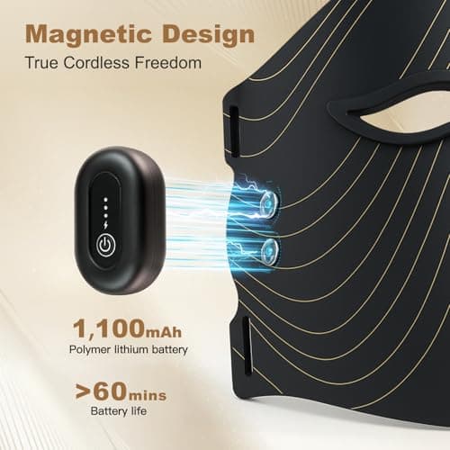 WELLEVER Red Light Therapy Mask for Face, Wireless Led Face Mask Light Therapy with 850nm Near-Infrared, 4 Modes Rechargeable Led Facial Skincare Device - Thumbnail 2