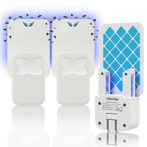 Fly Traps Indoor Plug-in Flying Insect Trap-Gnat Killer Indoor,Bug Catcher Indoors Fruit Fly Traps, Bug Light Attractant Gnat Traps for House Starter Kit 2Device + 6 Glue Refills