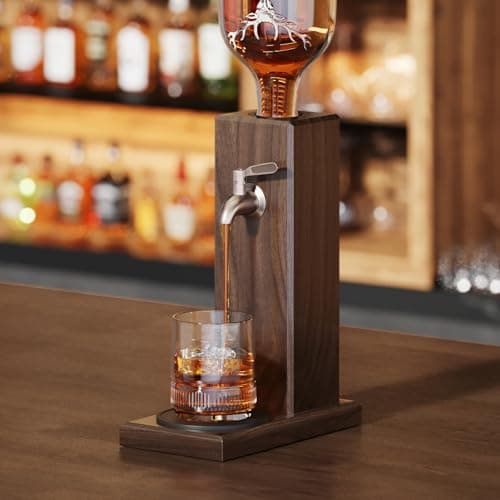 Ash Wood Whiskey Liquor Dispenser for Home Bar,Leakproof Alcohol Dispenser for Bourbon/Scotch,Includes Liquor Bottle Pour Spouts,Ideal Whiskey Gifts for Men (Father's Day,Birthday) Man Cave - Thumbnail 4