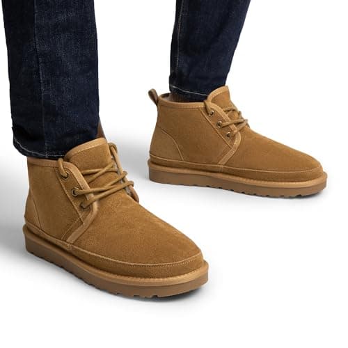 Bruno Marc Men's Winter Snow Boots FuzzyGo Cozy Suede Leather Cold Weather Warm Outdoor Casual Ankle Boots,Size 12,Chesnut,SBSB2402M - Thumbnail 2