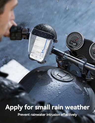 JOYROOM Motorcycle Phone Mount Holder, [All-Weather Sunshade & Overheat Protection] Phone Holder for Motorcycle ATV Scooter, [120mph Secure Lock] Handlebar Phone Mount for iPhone 17, All 4.7-7" Phones - Thumbnail 6