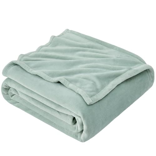 Hansleep Fleece Celadon Queen Blanket, Super Soft Flannel Fuzzy Plush Cozy Blanket for All Seasons, Celadon, Queen 90x90 Inches - Image 1