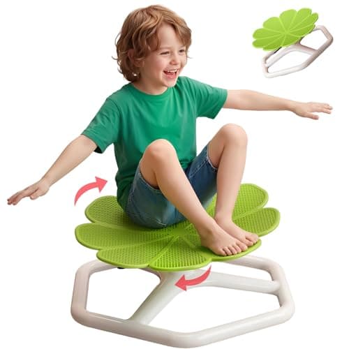 KYZDZQ Spinning Chair for Autistic Kids,Sensory Swivel Chair, 220LBS Weight Capacity, Sensory Toy for ADHD & Autism 3-6 Years Children,Training Body Coordination, Metal Base Non-Slip Design (Green) - Image 1