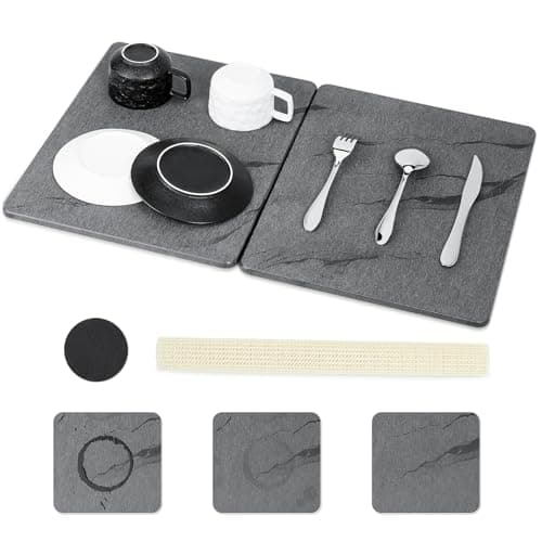 Koalafast Large Stone Drying Mat for Kitchen Counter, Diatomaceous Earth Dish Drying Mat Foldable, Non Slip Kitchen Mat Quick Dry for Dishes Bottles Cups (24"L X 16"W) - Image 1