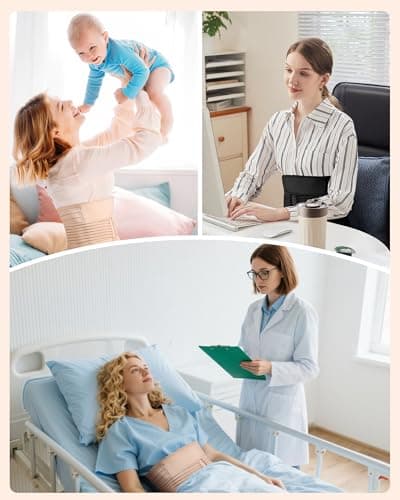 Evantha Postpartum Belly Band for Women: Adjustable Compression Wrap for Abdominal & Waist Support C-Section & Vaginal Birth Recovery Beige XXL - Thumbnail 5
