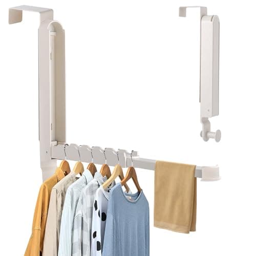 Over The Door Drying Rack, 2 Pack Foldable Over The Door Hooks Hanger for Laundry Clothes Heavy Duty Door Organizer Rack Coat Towels Hanging Storage for Bedroom Bathroom Kitchen - Image 1