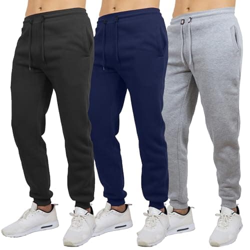 Galaxy by Harvic Sweatpants for Men 3-Pack – Slim Fit Fleece Joggers Elastic Waist Mens Jogger Sweatpants (S-3XL) - Image 1