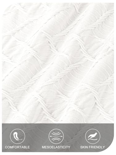 MEROKEETY Women's Fall Long Sleeve Shirts Blouses 2025 Casual Crewneck Textured Fitted Trendy Tops, White, X-Large - Thumbnail 5