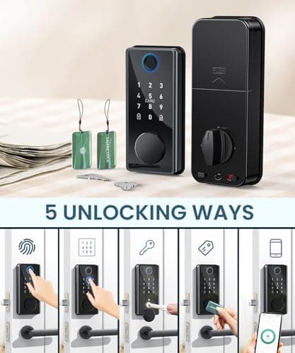 Yedop Keyless Entry Smart Deadbolt Lock – Keypad Fingerprint Touchscreen & App Control, Smart Door Lock, Easy Install for Home/Office, Auto-Lock - Thumbnail 6