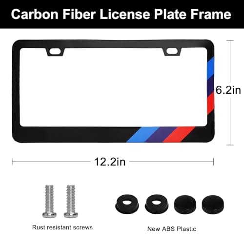 License Plate Frames for BMW All Models - Premium Aluminum Alloy License Plate Cover with 3-Color Stripe | Legal Car Accessories for BMW All Models (1Pack) - Thumbnail 2