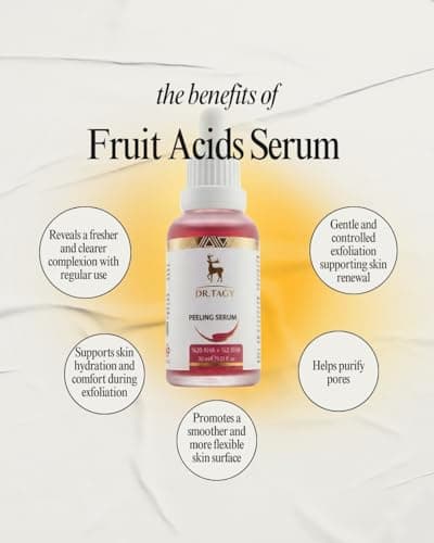 DR.TAGY Fruit Acid Serum – Gentle Exfoliation & Skin Brightening – AHA, BHA & Vitamin C – Pore Minimizer & Dark Spot Corrector – Hydrating & Soothing Formula – 30ml - Thumbnail 6