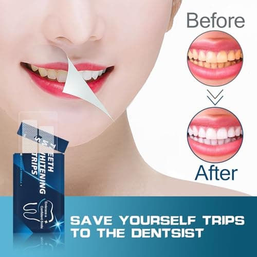 Teeth Whitening Strips - 14 Whitening Strips for Teeth Sensitive, Professional, Fast Remove Smoking, Coffee, Wine Stains, Teeth Whitening Kit Pack of 7 Non-Slip Strips Treatments - Thumbnail 4