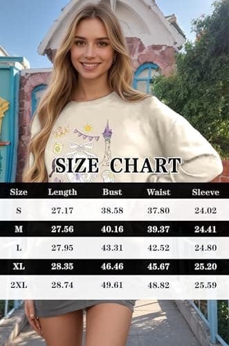 IZROLO Magic Kingdom Sweatshirt for Women Magical Shirts Princess Long Sleeve Tee Princess Pullover Tops Purple - Thumbnail 5