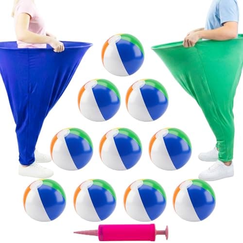 Instant Laughs Granny Pants Yard Game, Oversized Outdoor Party Tossing Games for Adults, Teens & Family - Backyard, BBQ, Birthday, Beach & Team Building Fun, Easter Gifts with 10 Bouncy Balls & Pump - Image 1
