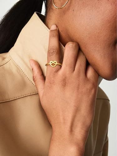 Bestyle Silver Gold Celtic Ring for Women, Dainty Cute Heart Knot Ring, Women Simple Finger Band Ring Stacking Ring, Eternity Love Band Ring for Her, Great Celtic Jewelry for Women,Size 5 - Thumbnail 6