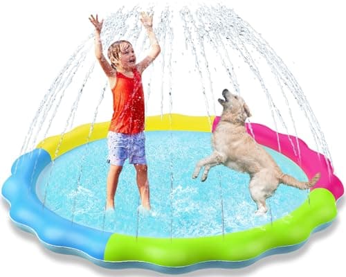 Kids Dog Splash Pad Sprinkler - Jasonwell Non Slip Dog Sprinkler Pad Splash Pool Puppy Dogs Pool Summer Outdoor Water Toys Backyard Durable Splash Pad for Toddlers Kids Small Medium Large Dogs Pet - Image 1