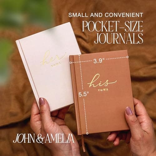 Wedding Vow Books His and Hers – Perfectly Sized, Hardcover Vow Booklets with Gold Foil Lettering – Vows Book Her & Him, Wedding Essentials Idea, Wedding Registry Gifts (Terracotta Blush, Gold) - Thumbnail 4