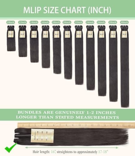 MLIP Raw Bundles Human Hair Straight, No Tangle Shedding, Keep Texture Silky Soft After Multiple Washes, 16A Raw Indian Hair Bundles 12 12 12 Inches, Triple Lifespan 3X - Thumbnail 3