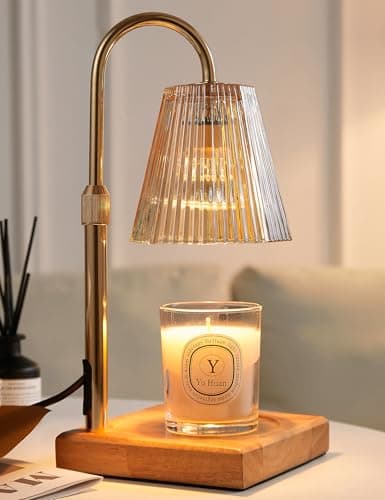 Allanmen Candle Warmer Lamp with Timer, Dimmable Candle Warmer for Home Decor, Birthday Gifts for Women, Adjustable Height Wax Melt Warmer with 2 Bulbs - Image 1