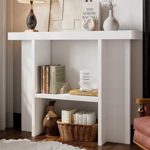 senlin Sofa Table, 47 Inch Console Table, Narrow Entryway Table for Hallway, Behind The Couch, Living Room, Foyer, Easy Assembly (White) - Image 1