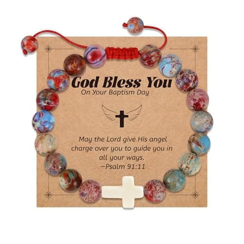 BAYLAY Baptism Gifts for Girl - Cross Bracelet Baptism Bracelet Gifts for Teen Girls Women - Image 1